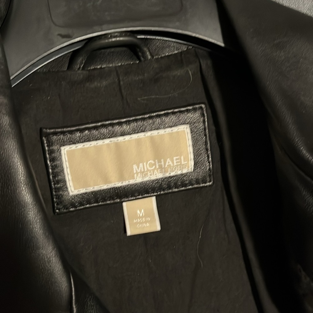 NWOT Michael Kors Black Moto Leather Jacket Medium - Picture 2 of 8